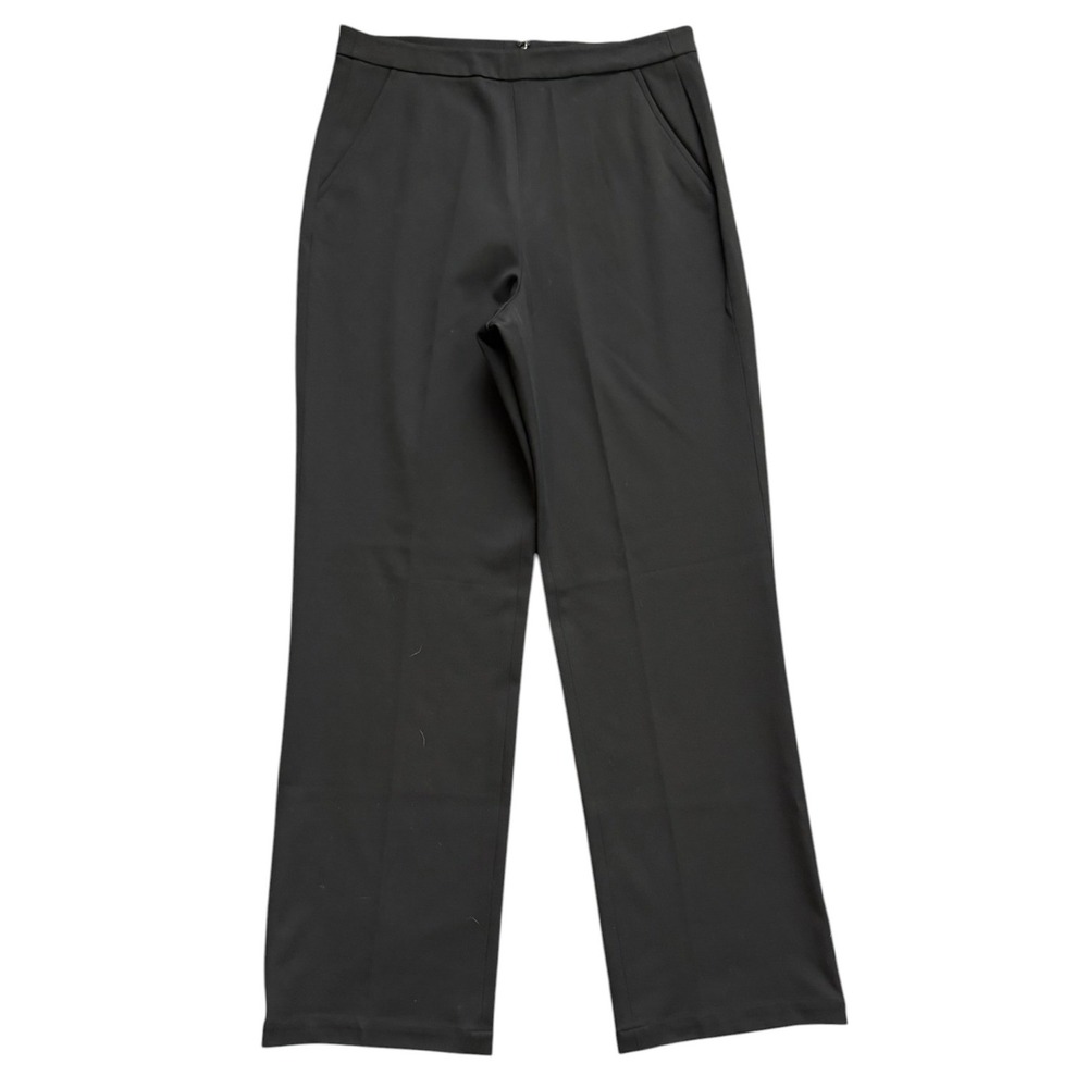 St. John Pants Women 8 Black Evening Marie Gray Straight Leg High Rise Dress